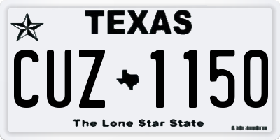 TX license plate CUZ1150