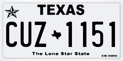 TX license plate CUZ1151