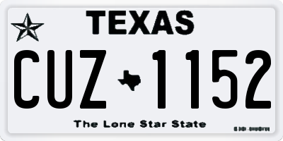 TX license plate CUZ1152
