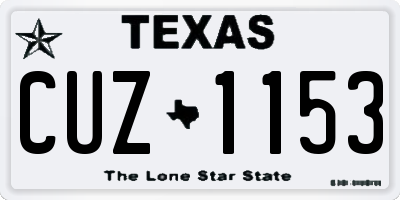 TX license plate CUZ1153