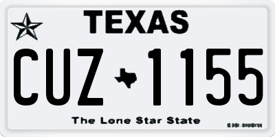 TX license plate CUZ1155