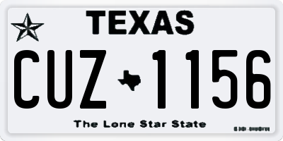 TX license plate CUZ1156