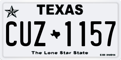 TX license plate CUZ1157