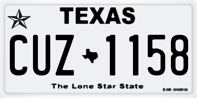 TX license plate CUZ1158