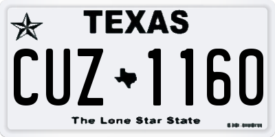 TX license plate CUZ1160