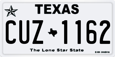 TX license plate CUZ1162