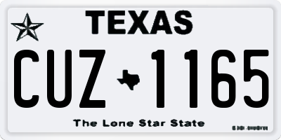 TX license plate CUZ1165