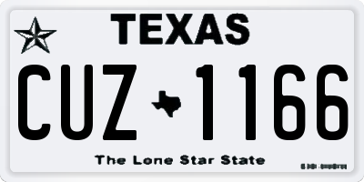 TX license plate CUZ1166