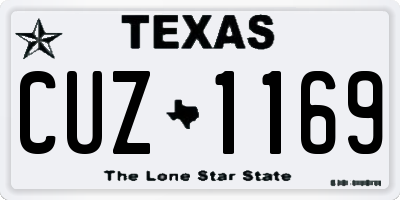 TX license plate CUZ1169