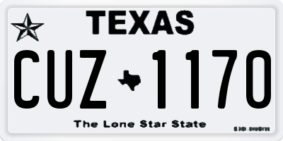 TX license plate CUZ1170