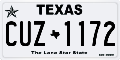 TX license plate CUZ1172