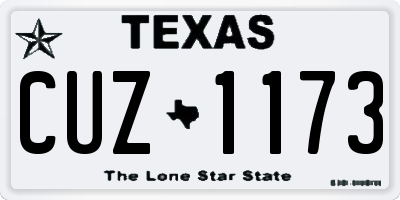 TX license plate CUZ1173