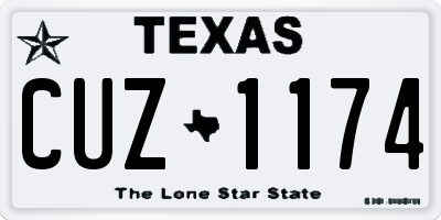 TX license plate CUZ1174