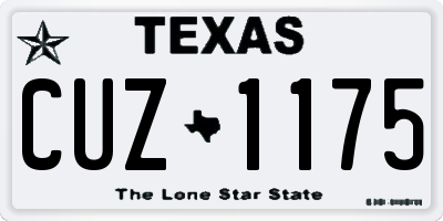 TX license plate CUZ1175