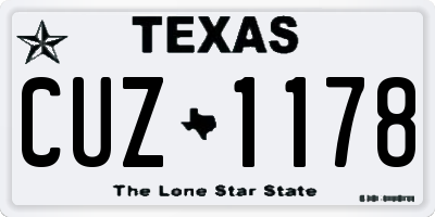 TX license plate CUZ1178