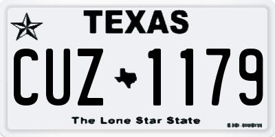 TX license plate CUZ1179