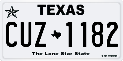 TX license plate CUZ1182