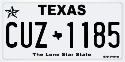 TX license plate CUZ1185