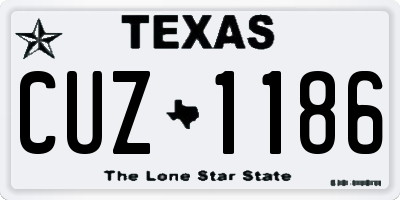 TX license plate CUZ1186