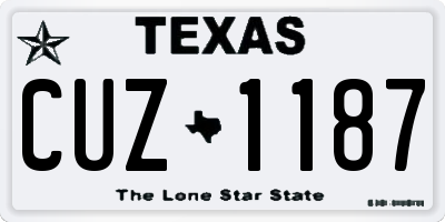 TX license plate CUZ1187