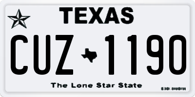TX license plate CUZ1190