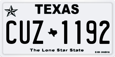 TX license plate CUZ1192