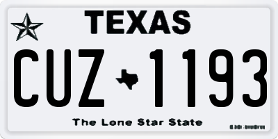 TX license plate CUZ1193