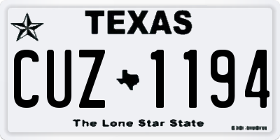 TX license plate CUZ1194