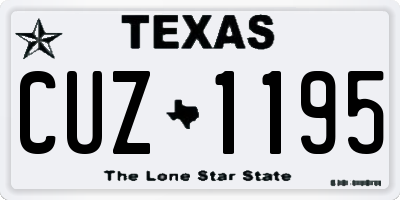TX license plate CUZ1195
