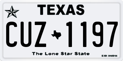 TX license plate CUZ1197