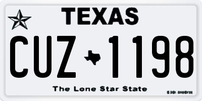 TX license plate CUZ1198