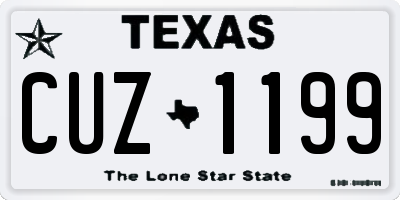 TX license plate CUZ1199