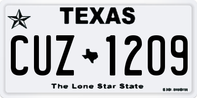 TX license plate CUZ1209
