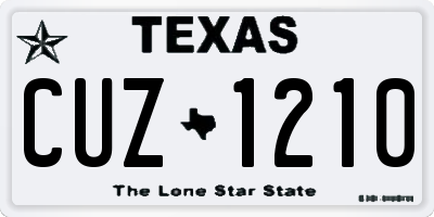 TX license plate CUZ1210
