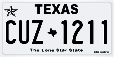 TX license plate CUZ1211