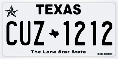 TX license plate CUZ1212