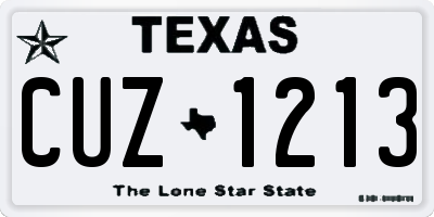 TX license plate CUZ1213