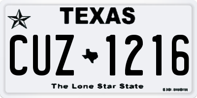 TX license plate CUZ1216