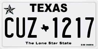 TX license plate CUZ1217