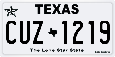 TX license plate CUZ1219