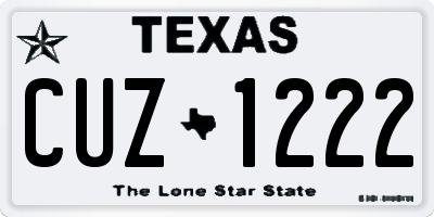 TX license plate CUZ1222