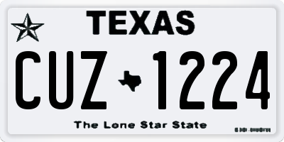TX license plate CUZ1224
