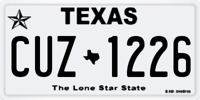 TX license plate CUZ1226