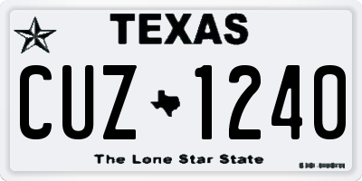 TX license plate CUZ1240
