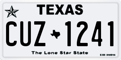 TX license plate CUZ1241