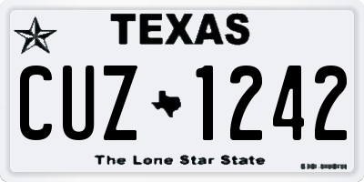 TX license plate CUZ1242