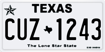 TX license plate CUZ1243