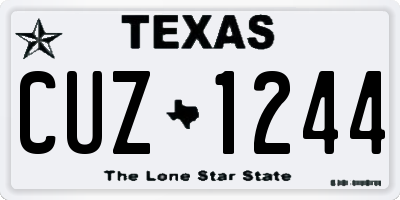 TX license plate CUZ1244