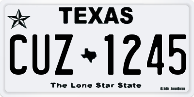 TX license plate CUZ1245