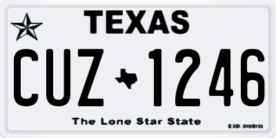TX license plate CUZ1246